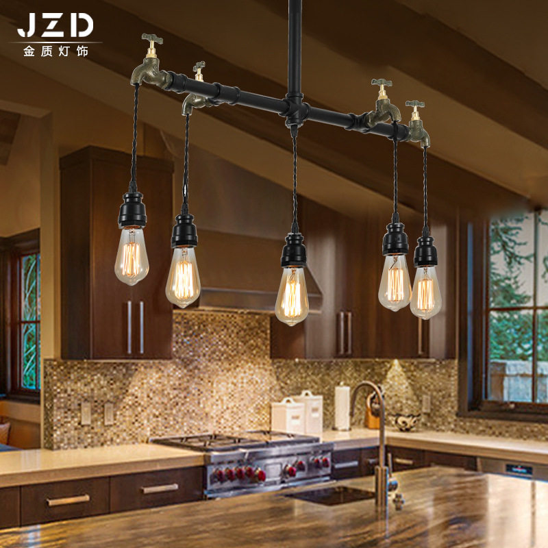 美式复古怀旧吊灯 咖啡厅餐厅吧台吊灯 创意个性工业风铁艺吊灯