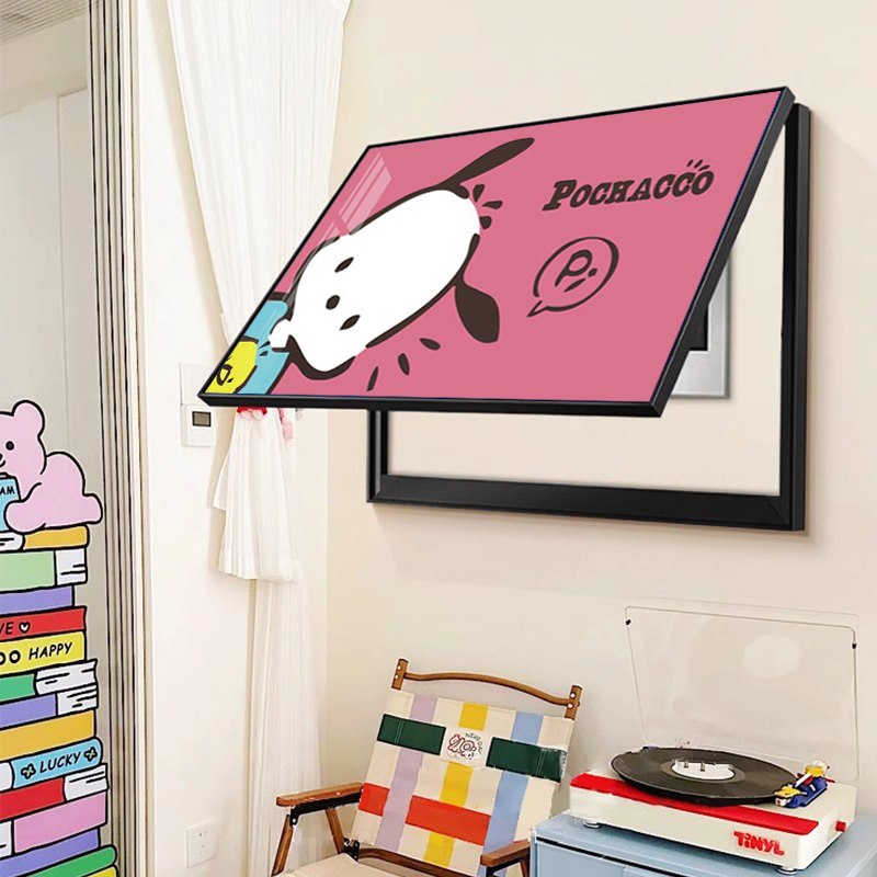 可爱卡通电表箱装饰画免打孔电闸盒开关挂画帕恰狗多媒体遮挡壁画