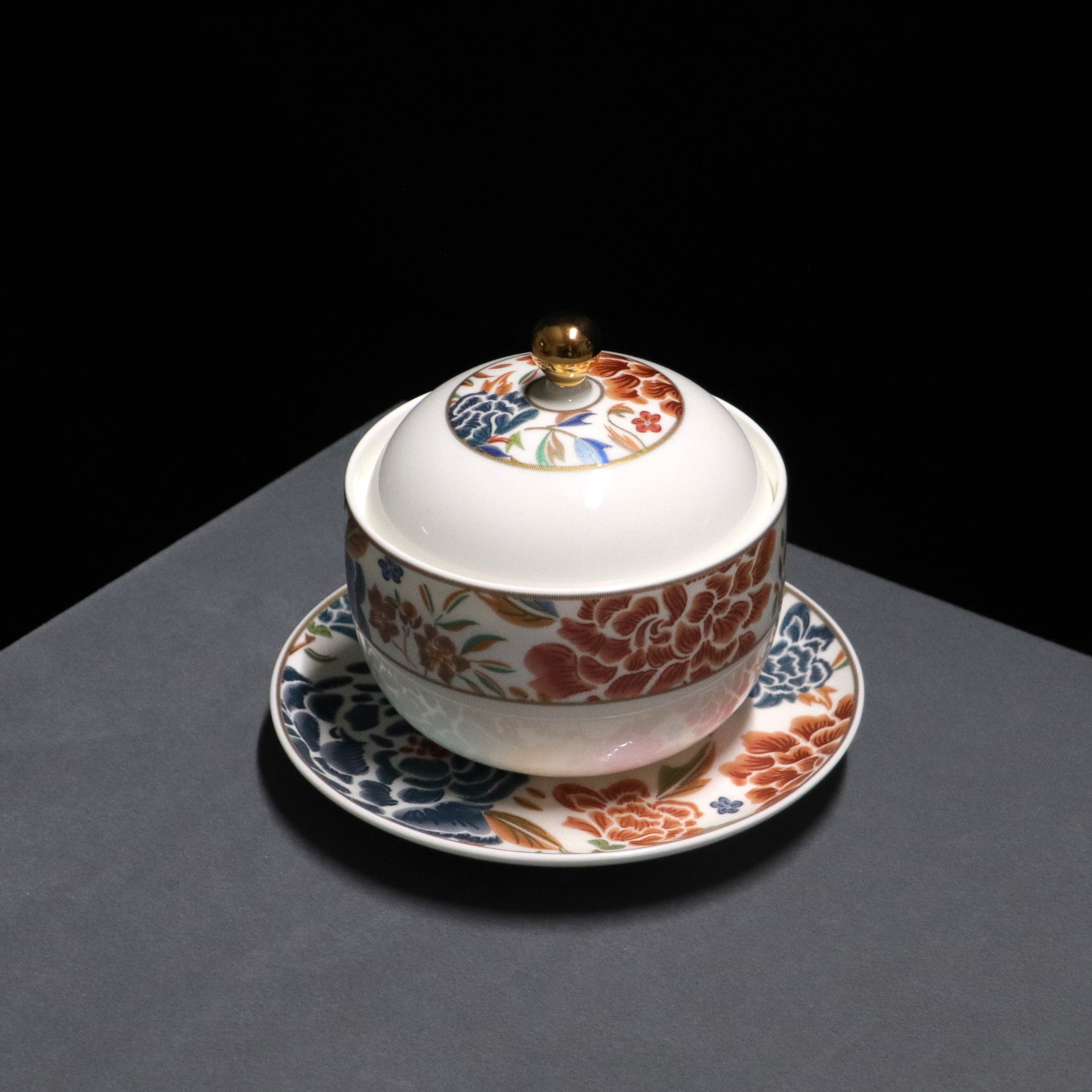 新中式刺绣位上可加热小汤盅酒店会所用一人份佛跳墙燕窝炖盅餐具