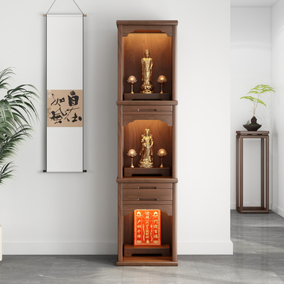 旺三宝三层带门佛龛柜家用免安装