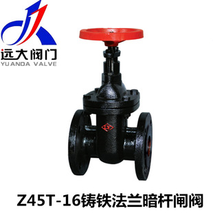 河北远大阀门Z45T-10/16燎原铸铁法兰楔式铜芯暗杆闸阀DN40-1800