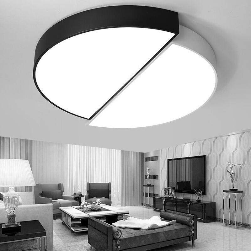 简约led吸顶卧室灯黑白色组合主卧室灯温馨艺术书房现代客房灯具