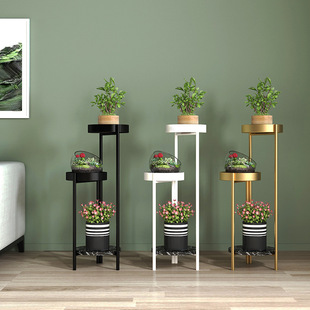 北欧花架子客厅落地式 饰架 绿萝多层花盆架阳台置物架铁艺简约装
