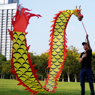 甩龙带龙头彩龙儿童舞龙彩带健身布龙道具耍龙中老年广场舞手龙舞