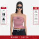 Called 上衣 辣妹条纹裹胸无袖 Back一片式 抹胸背心女2026春夏新款