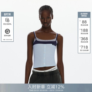 无袖 Called 短款 修身 T恤假两件上衣 Back背心吊带女2026春夏新款