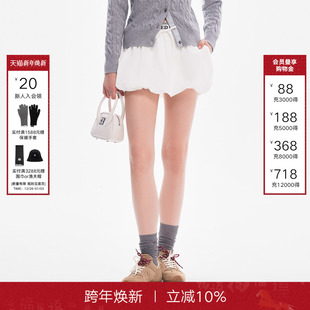 含内衬弹力logo织带蓬蓬短裙裤 新款 Back花苞裙女2025秋季 Called