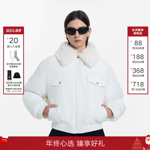 CalledBack羽绒服白色宽松外套