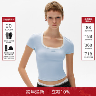 Back短袖 显瘦短款 T恤女2025夏季 百搭圆领修身 上衣 新款 Called