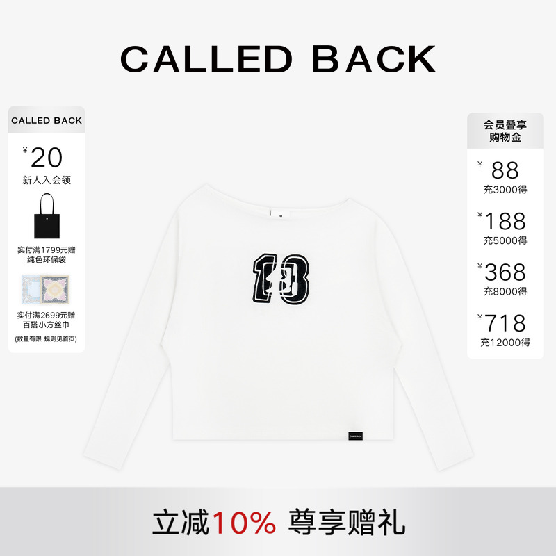 CALLEDBACKLOGO斜肩防晒罩衫