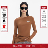 Back长袖 T恤女2026春季 新款 Called 休闲简约圆领修身 打底针织上衣