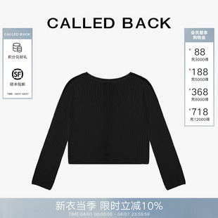女2026春夏新款 镂空休闲宽松显瘦圆领套头上衣 Back针织衫 Called
