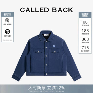 双口袋金属纽扣翻领短款 新款 牛仔夹克外套女 BACK2026春季 CALLED