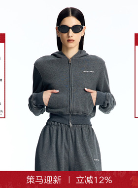 【林思意同款】CalledBack短款连帽卫衣女秋冬长袖运动休闲外套