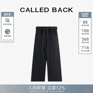 女宽松裁剪百搭阔腿长裤 束带腰头直筒休闲裤 BACK2026春季 CALLED