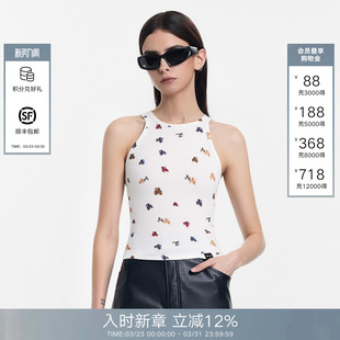 趣味饭团熊印花无袖 修身 上衣 Back吊带背心女2026春夏新款 Called