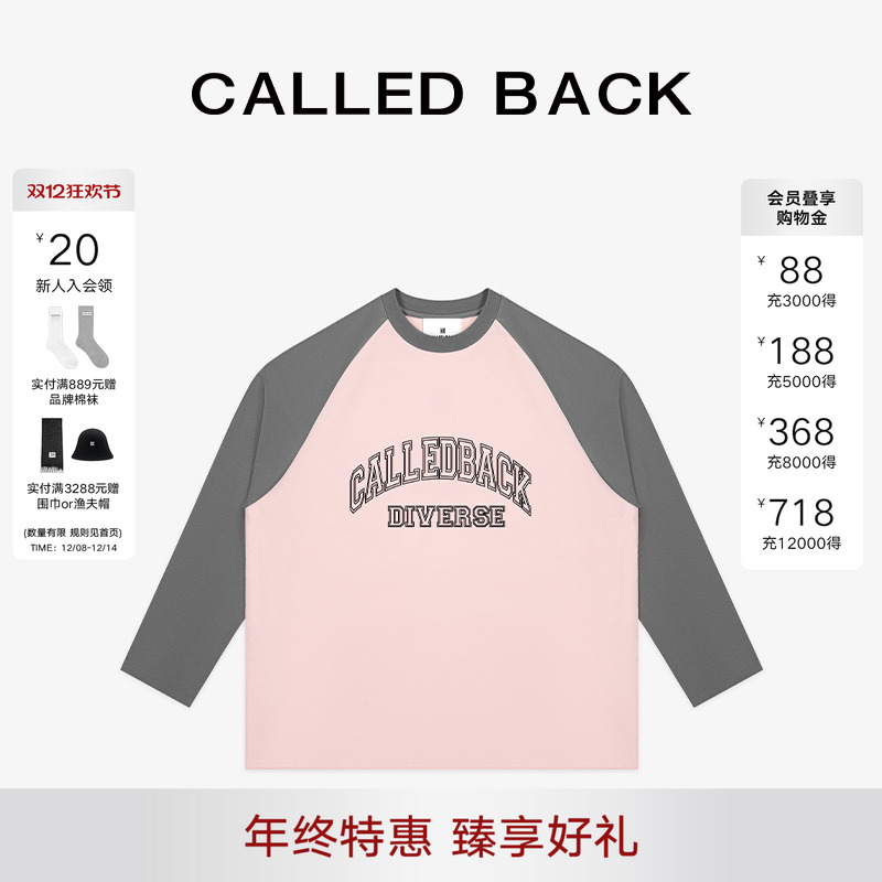 CalledBack插肩袖长袖上衣女