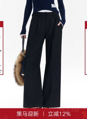 【沈梦辰同款】CalledBack双腰头设计休闲裤女秋季新款直筒西裤