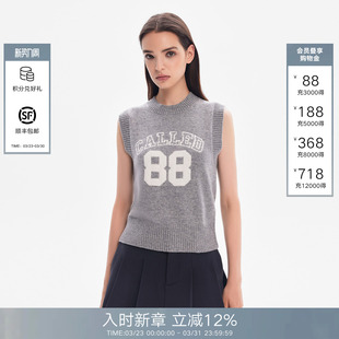 叠穿上衣 2026春夏半高领学院风针织马甲背心女无袖 CALLED BACK