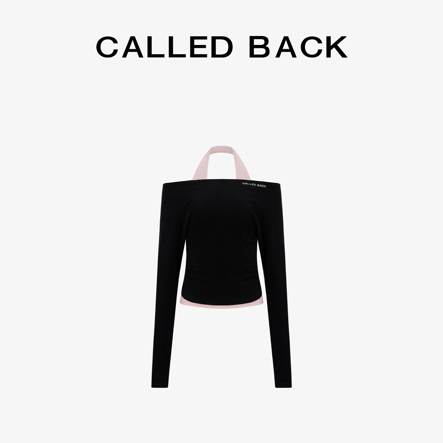 CalledBack长袖挂脖一字肩T恤