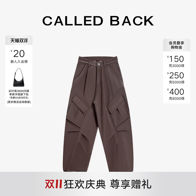 CALLEDBACK宽松裁剪工装裤