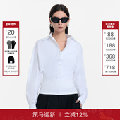 拼接假两件收腰显瘦长袖 Called 上衣 女2025秋季 新款 Back短款 衬衫