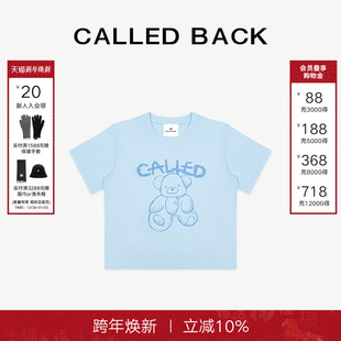 新款 Called t恤女2025夏季 小熊字母印花短袖 百搭宽松上衣 Back韩版