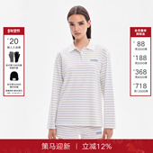 Called 针织上衣女 百搭休闲显瘦POLO领条纹长袖 Back2025秋季 新款