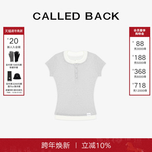撞色拼接内搭打底小衫 Called 新款 上衣女2025秋季 Back假两件短袖