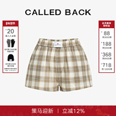 Back格子短裤 女2025夏季 新款 Called 百搭高腰显瘦休闲运动风裤 子