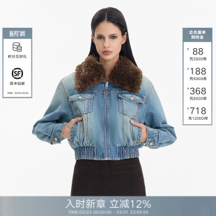 新款 Back牛仔外套女25冬季 Called 复古毛领夹克 Designer系列