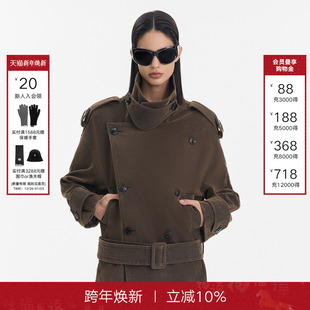 复古百搭休闲翻领双排扣上衣 新款 Called Back短外套女2025年冬季