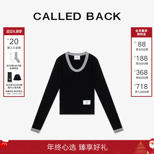 CalledBack长袖T恤女打底上衣