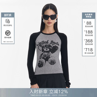 Current T恤女2026春夏新款 系列 Back长袖 显瘦百搭上衣 Called