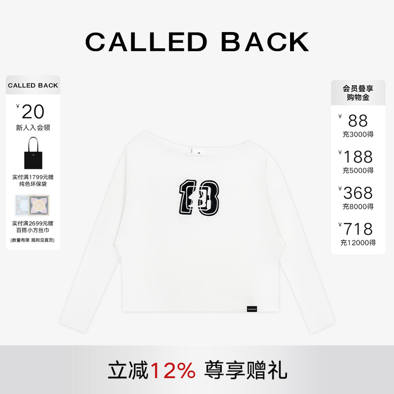 CALLEDBACKLOGO斜肩防晒罩衫