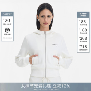 CalledBack连帽卫衣外套女2026春夏新款简约休闲短款长袖运动上衣