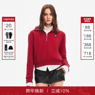 拉链半开领卫衣女休闲长袖 新款 上衣 BACK官方直营2025秋季 CALLED