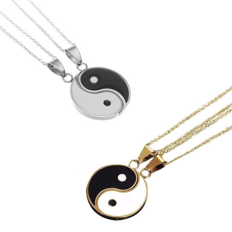 推荐Mosaic Necklace Taiji Bagua Yin Yang pendant Lovers Neck