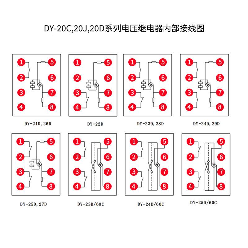 电压继电器DY-21C/DY-22C/YY-23C/DYAWC4C/D-25C/DY-226C/DDY-27C