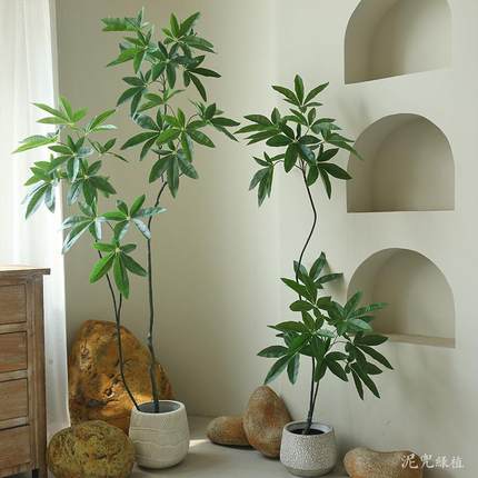 真绿植大型发财家居客厅装饰简盆景约落地摆件树室内FCS002盆栽假