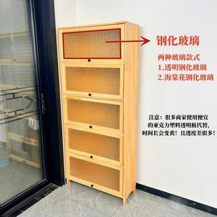 书置LBP物架书柜全实木松架木收纳柜童落地分层架家用儿绘本防尘带门