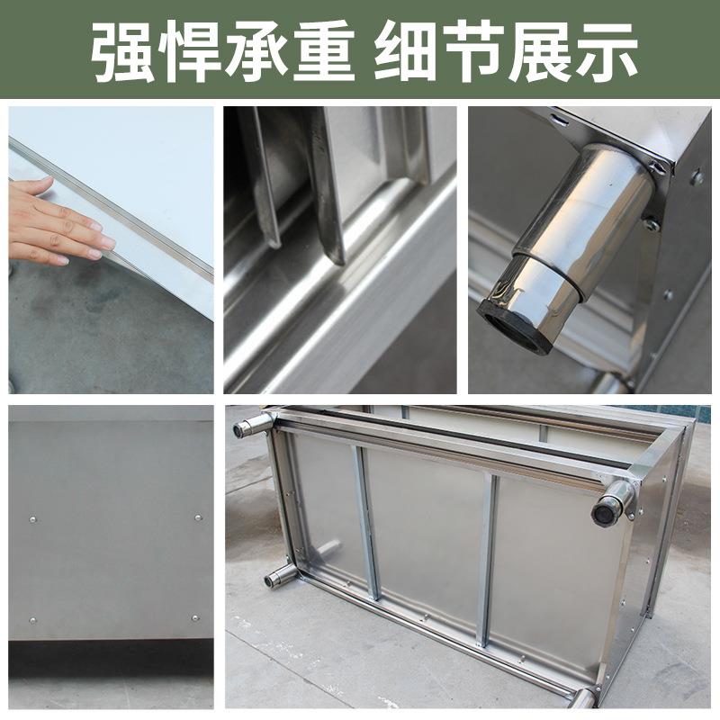 不锈钢工作台厨房操作台面储物柜切菜桌子带拉门案板商用烘焙