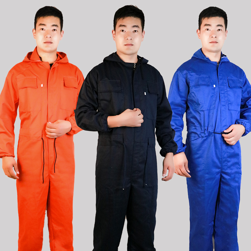 L连身工作服男女套装连帽全身防护衣机修喷漆防污防尘服透气劳保