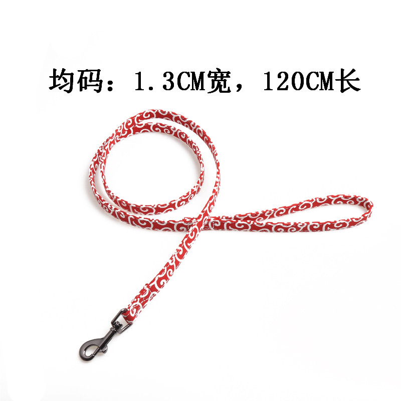 唐草纹项圈 犬用牵引绳 日式宠物项圈遛狗绳狗柴犬泰迪小型犬脖套