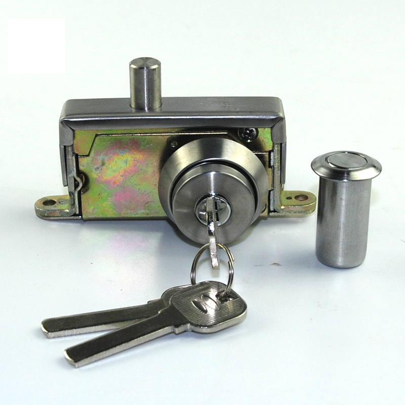 邦尔BANER有框玻璃门地锁腰锁圆柱锁舌圆孔35-55mm门适用