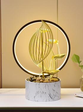 现代轻奢风生水起循环流水摆件高档客厅玄关电视柜家居创意装饰品