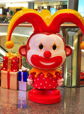 石膏定做迎宾小丑雕塑杂技表演娱乐抽象人物雕像玻璃纤维订摆件