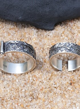 好货Handmade Retro Open Ring for Men Women Couple Rings jewe