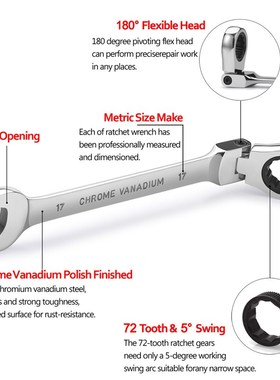 Flexible Ratcheting Combination Wrench Set,Key Wrench Ratche