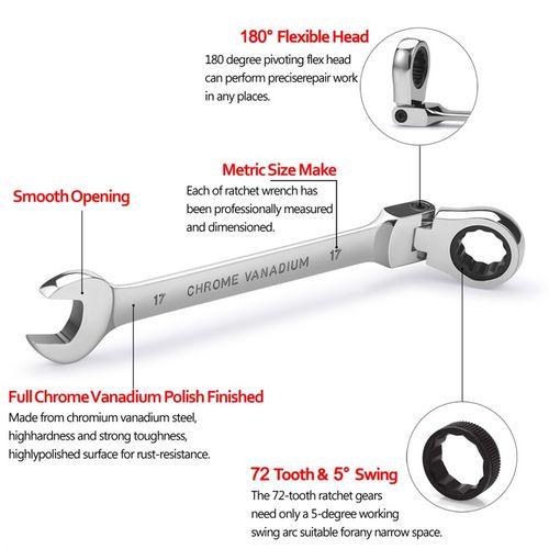 Flexible Ratcheting Combination Wrench Set,Key Wrench Ratche